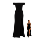 Vestido feminino com fenda alta