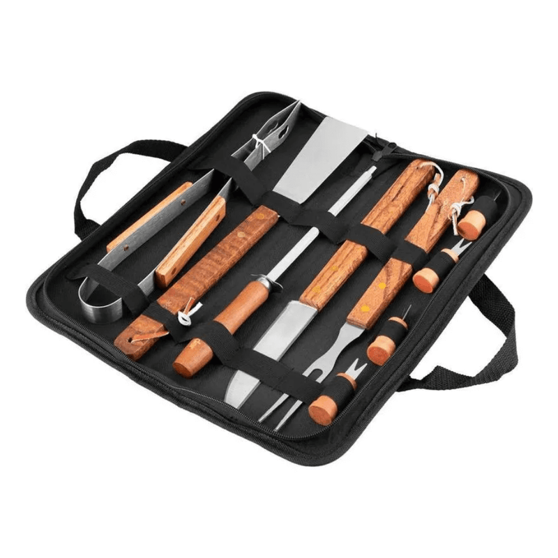 Kit Churrasco Completo com Utensílios em Aço Inox