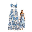 Vestido feminino longo estampado