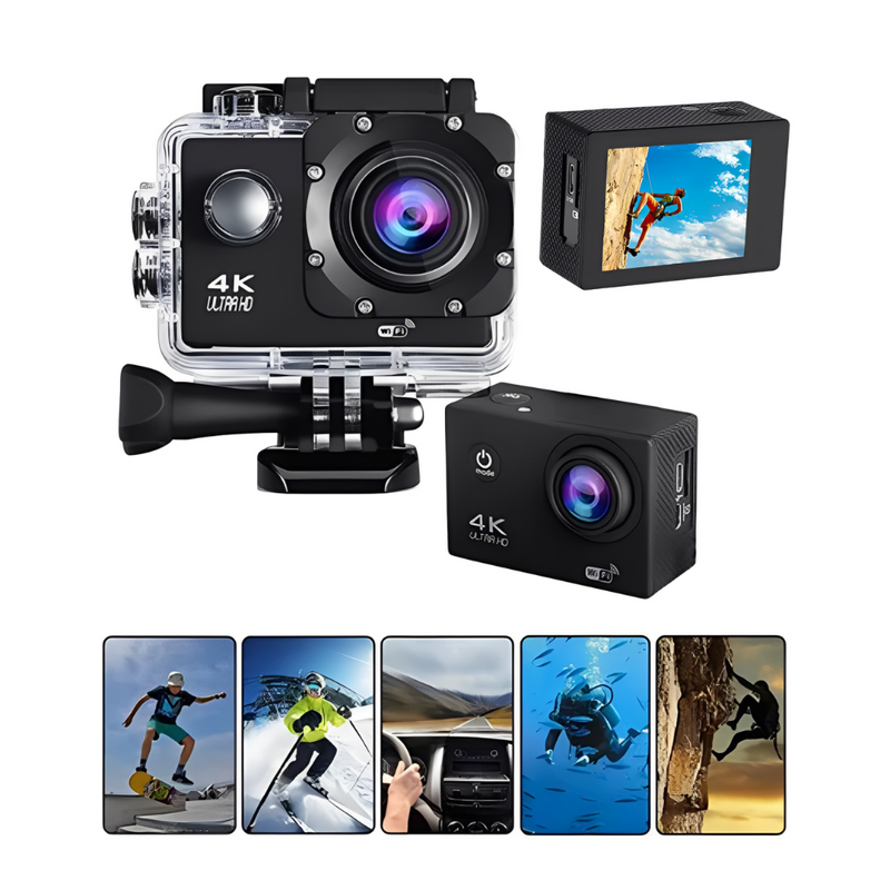 Câmera WIFI esportiva full HD 4k à prova d'água