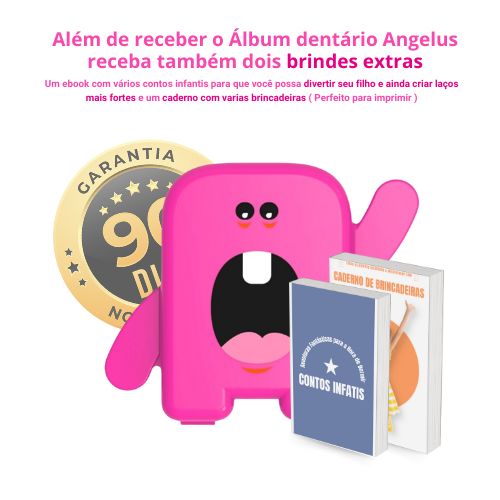 Álbum dental para guardar lembranças + 2 superes brindes