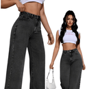 Calça jeans marmorizado feminino