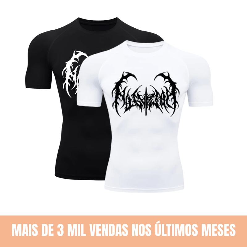 Camisa de compressão cyber tribal com proteção UV