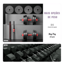 Kit 6 em 1 Halteres, barras, anilhas e kettlebell