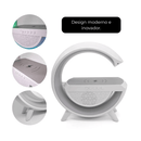 Luminária de Mesa RGB com despertador e caixa de som embutidos