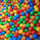 Bolinhas coloridas de plástica anti amasso para piscina c/ 100 unid