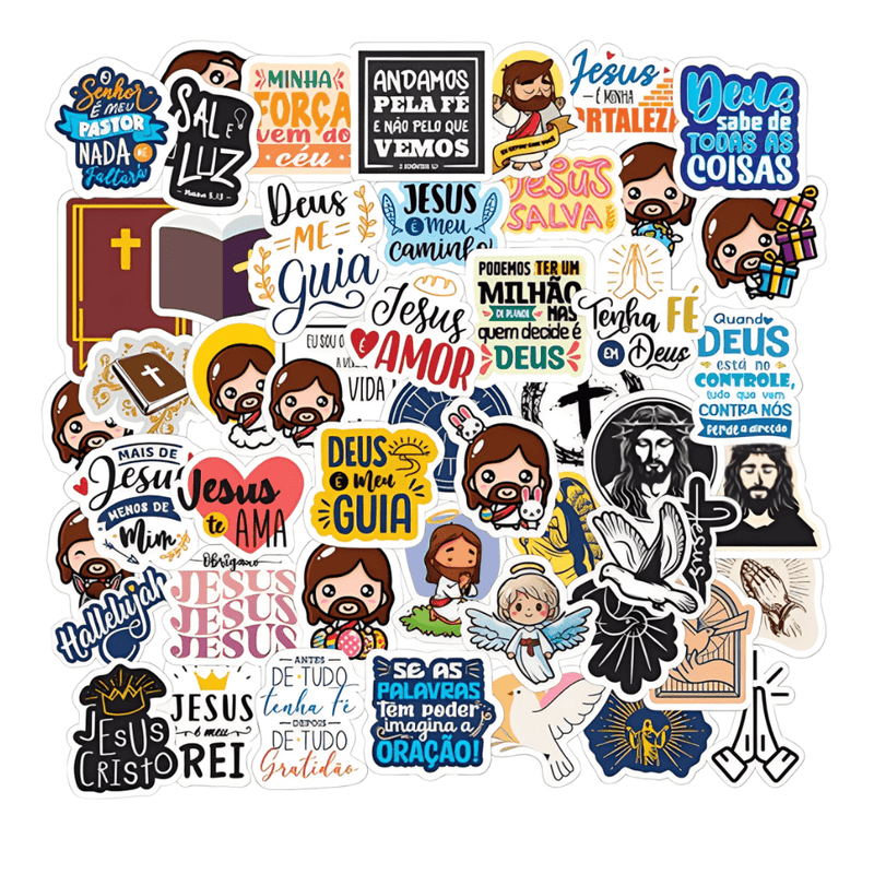 Adesivo Cristão - 50 unid