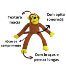 Macaco de pelúcia interativo para cães