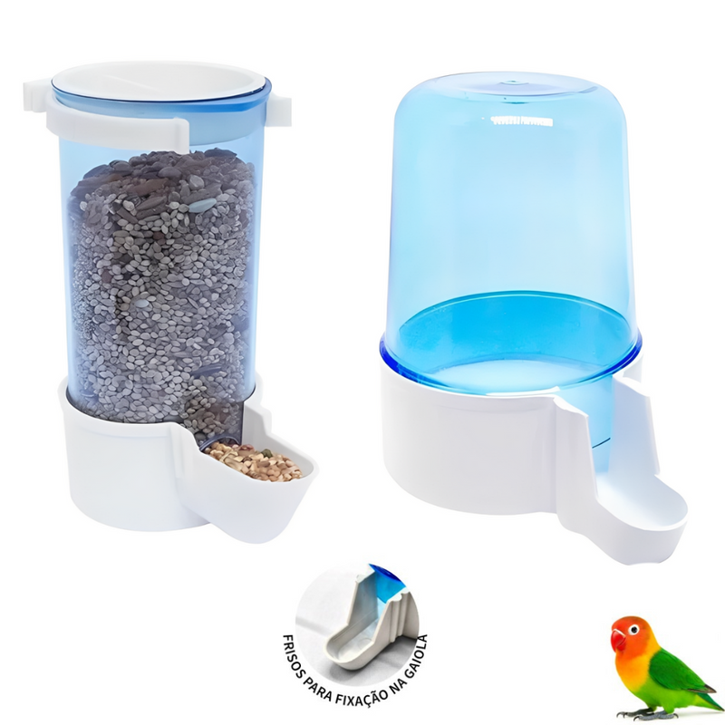 Kit Comedouro automático de sementes + Bebedouro Automático para aves