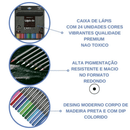 Lápis de Cor de Ponta Resistente com 24 Cores