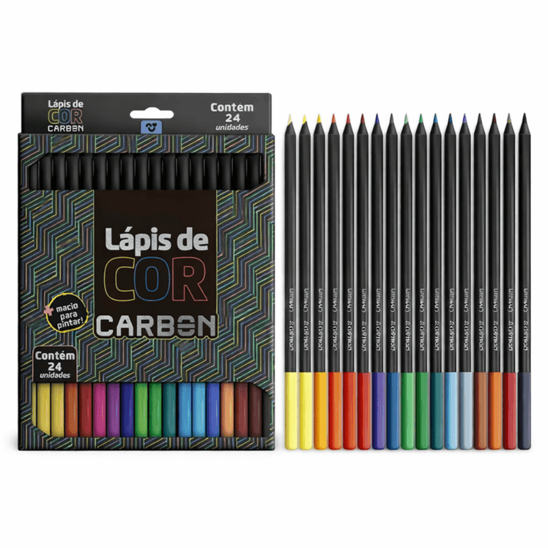 Lápis de Cor de Ponta Resistente com 24 Cores