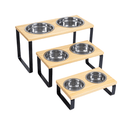 Comedouro e bebedouro elevado c/ tijela inox