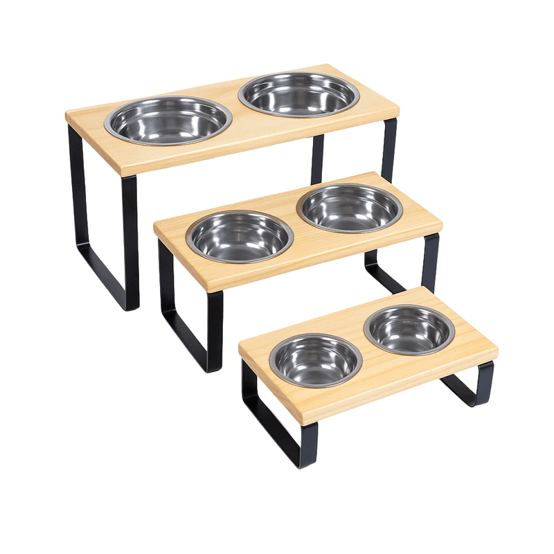 Comedouro e bebedouro elevado c/ tijela inox