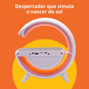 Luminária de Mesa RGB com despertador e caixa de som embutidos