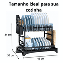 Escorredor de louças de aço inox com drenagem