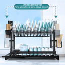 Escorredor de louças de aço inox com drenagem