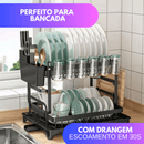 Escorredor de louças de aço inox com drenagem