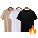 3 Camiseta de algodão básicas unissex - Compre 2, Leve 3