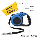 Guia retrátil de 5 metros com trava até 11.33kg