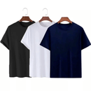 3 Camiseta de algodão básicas unissex - Compre 2, Leve 3