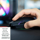 Mouse gamer pro RGB USB com sensor de alta precisão