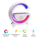 Luminária de Mesa RGB com despertador e caixa de som embutidos