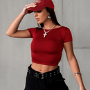 Cropped de tecido duplo com costas nua