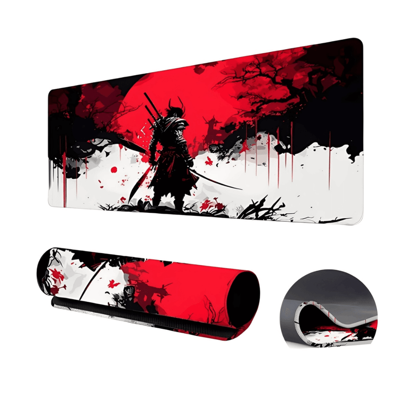 Mouse pad gamer oriental com bordas costuradas