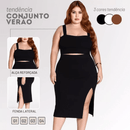 Conjunto Top&Saia plus size