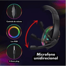 Headset gamer Led RGB com microfone