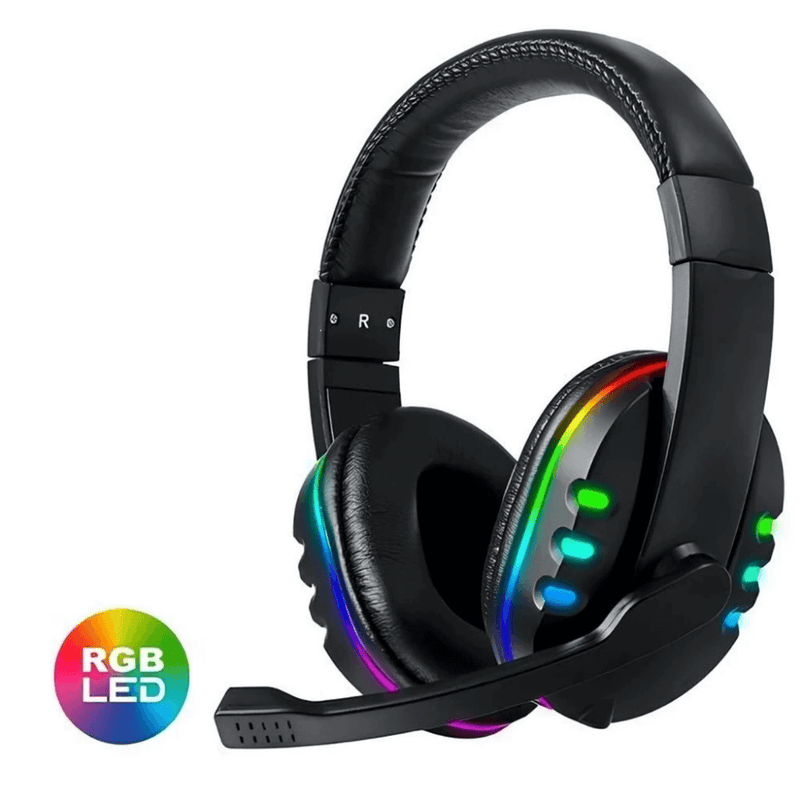Headset gamer Led RGB com microfone