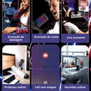 Microfone gamer USB com led RGB