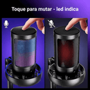 Microfone gamer USB com led RGB