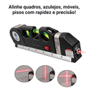 Nível profissional de 3 bolhas com trena Integrada e laser