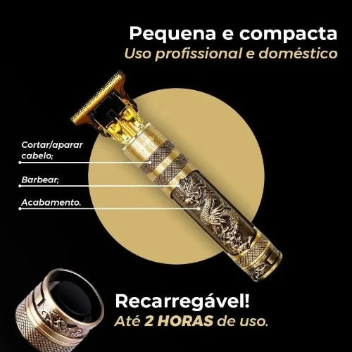 Máquina sem fio profissional dragão para corte de cabelo e barba