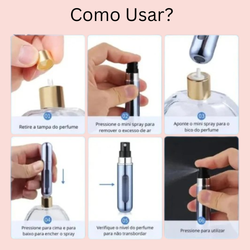 Mini Frasco Para Perfume Portátil Perfeito para Viagens