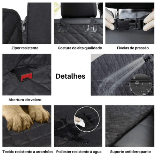 Capa de assento de carro antisujeira para cachorro