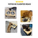 Comedouro e bebedouro elevado c/ tijela inox