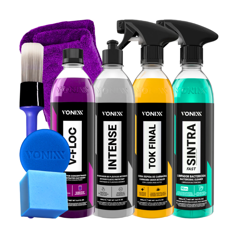 Kit com 8 itens para a limpeza perfeita que seu carro precisa