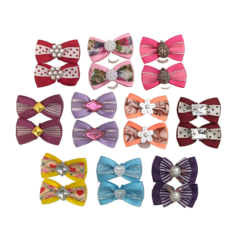 Laços para cachorros e gatos fêmeas - 10 pares